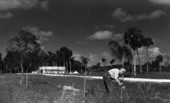 Water being drawn from a well faucet during construction at the Koreshan Unity trailer park in Estero, Florida.