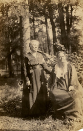 Koreshan Berthaldine Boomer, seated, with a friend.