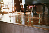 Model of the rectilineator measuring device on display in Art Hall at the Koreshan State Historic Site park in Estero, Florida.