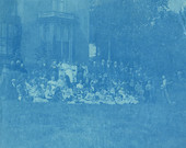 Group portrait of Koreshans after concert in Chicago, Illinois.