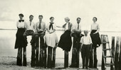 An early Koreshan outing at Crescent Beach (now Fort Myers Beach).