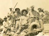 Group portrait of Koreshan men and boys on Mound Key.