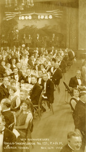Koreshan Imogene Bubbett Rahn at the 80th anniversary of the Anglo-Saxon Lodge No. 137, F. & A.M. at the Leverich Towers Hotel in Brooklyn, New York.