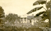 Postcard showing the Koreshan Unity laundry building in Estero, Florida.
