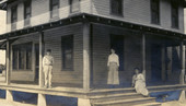 Koreshans posing on the porch of their home in Estero, Florida.