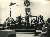 Koreshan Unity founder Dr. Cyrus "Koresh" Teed with Freemasons.