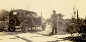 Henry Ford, left, visiting Koreshan Unity member Thomas P. Gay in Ft. Myers, Florida.
