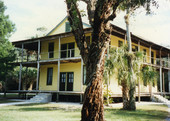 Planetary Court building at the Koreshan State Historic Site park in Estero, Florida.