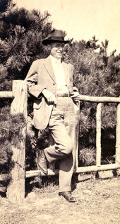 Outdoor portrait of Koreshan Claude Rahn in Cape Cod, Massachusetts.