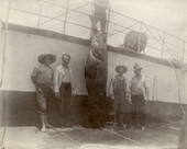 Fishermen with 560 pound goliath grouper in Key West, Florida.