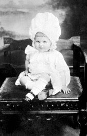 Thelma Thompson (later Driggers) at age two - Madison County, Florida