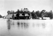 Flood in front of Gulf Oil Company gas station - Ellaville, Florida