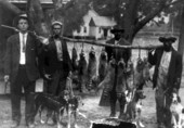 Lewis Joseph Sheffield and others with raccoons - Madison County, Florida