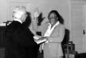 Marybelle V. James being sworn in by Judge Peach - Madison, Florida
