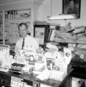 Pharmacist Murray Comer inside his store - Madison County, Florida