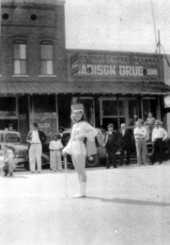 Band majorette during parade - Madison County, Florida