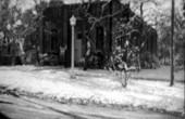 Old 1888 jail with snow - Madison, Florida.