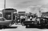 Millard Caldwell and others at guard post at Guantanamo Bay.