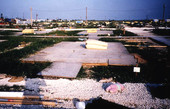 Scene showing the aftermath of Hurricane Andrew in Dade County, Florida.