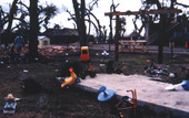 View showing a day care playground in Florida City following Hurricane Andrew.