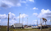 View looking toward area where victims receive aid after Hurricane Andrew in Dade County, Florida.