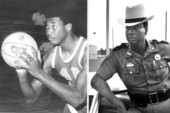 Pembrook Burrows as a basketball player and a Florida Highway trooper - Pensacola, Florida.