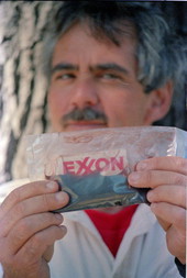 Jack Rudloe protests against an Exxon oil spill - Tallahassee, Florida