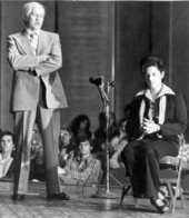 Professor Arlie Lincks and his hypnotized student Pat Hundley - Bradenton, Florida