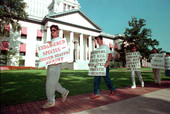 Shrimpers protest TEDs in front of the Old Capitol - Tallahassee, Florida