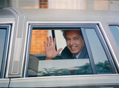 Republican Governor elect Bob Martinez waves from his car - Tallahassee, Florida