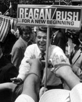 Ronald Reagan campaigning for the Presidency