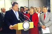 Rep. Bob Henriquez commenting on his Affordable Housing measure at a news conference in Tallahassee.
