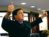 Rep. Charlie Justice, D-St. Petersburg, urges approval on the House floor during the 2003 Legislature..