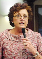 Florida State Representative Trudi Williams, R-Fort Myers, commenting on a measure under consideration on the House floor in Tallahassee, Florida.