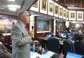 Representative Franklin Sands, D-Weston, promoting his amendment to the House budget that would fund some stem cell research - Tallahassee, Florida.