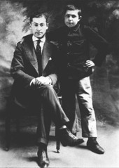 Shephard Broad with his sponsor in Canada when he had just come from Russia.