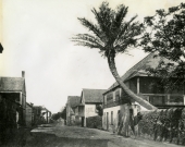 Looking west on St. Francis Street by the historic Oldest House.