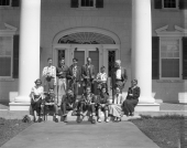 Group portrait during the Leon High School Camera Club field trip to the Stephen Foster Memorial.