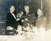 Lieutenant General Blanding, left, with Brigadier General Vivian Collins and Colonel Mark Lance in St. Augustine.