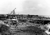 Construction site for hurricane gate structure #4 on Lake Okeechobee.