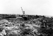 Construction site for hurricane gate structure #4 on Lake Okeechobee.
