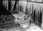 Close-up view showing hydraulic structure being constructed in the CSF Flood Control District at Lake Okeechobee.