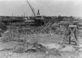 Construction site for hurricane gate structure #4 on Lake Okeechobee.