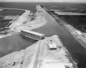 Aerial view of pumping station 5A in the CSF Flood Control District near Lake Okeechobee.