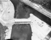 Aerial view of pumping station 5A in the CSF Flood Control District at Twentymile Bend.