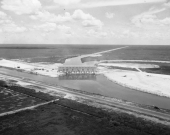Aerial view of pumping station 5A in the CSF Flood Control District at Twentymile Bend.