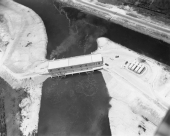 Aerial view of pumping station 5A in the CSF Flood Control District at Twentymile Bend.