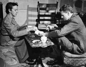 Governor and Mrs. Caldwell at Harwood Plantation after leaving office, January 1949.