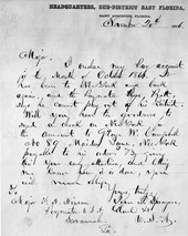 Letter from J. T. Sprague to Major F. A. Hixon