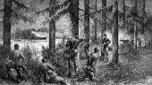 Capture of the U.S. gunboat "Columbine" on the St. Johns River - Horse Landing, Florida